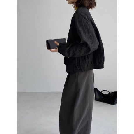 crinkled no collar jacket /3color　NK2765