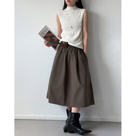 pouch belt flared skirt /3color　NK2559