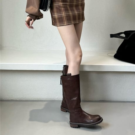 back-zip long boots /2color　NK2706
