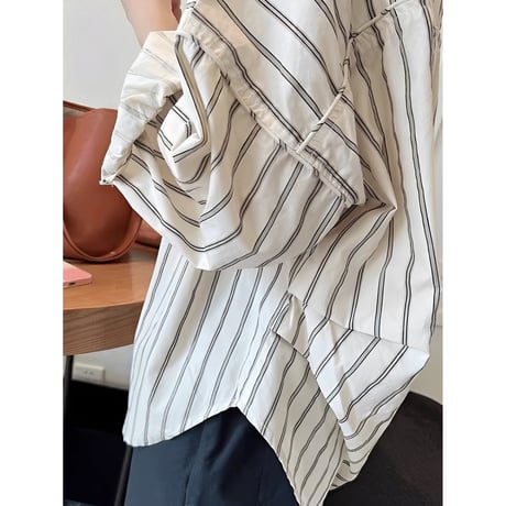 stripe shirt with back design　NK2671