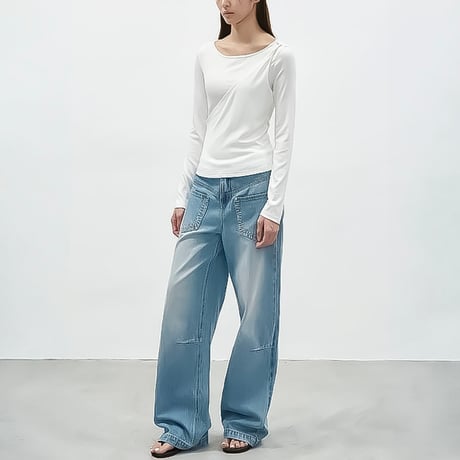 asymmetric layered long sleeve tee /2color　NK2339