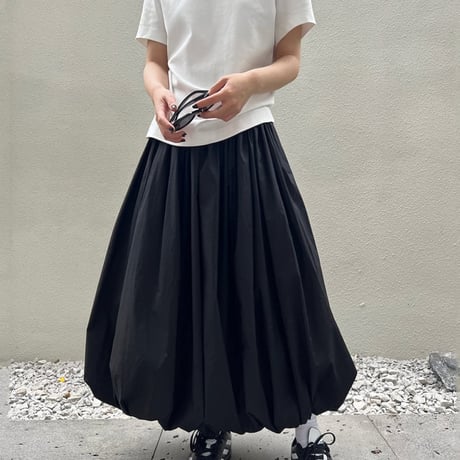 gathered high waist balloon skirt /2color　NK2697