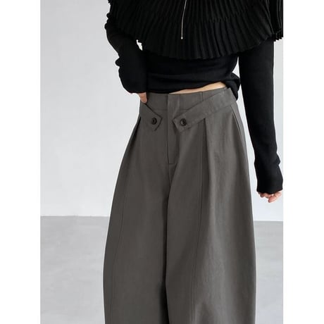 waist button tab wide pants　NK2614