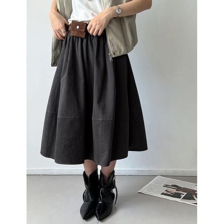pouch belt flared skirt /3color　NK2559