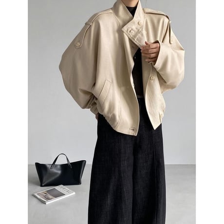 shoulder epaulet asymmetry jacket　NK2593