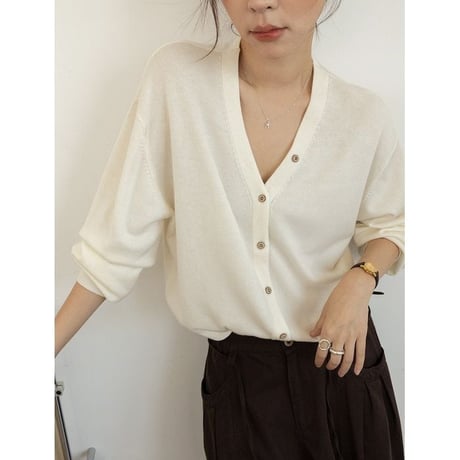 v-neck knit cardigan　NK2621