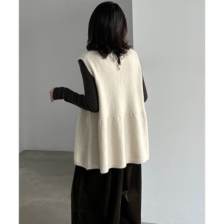 back ribbon knit vest　NK2594