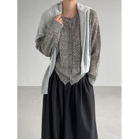 cable knit cardigan/3color　NK2657