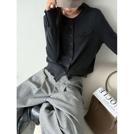 button cuffs knit cardigan　NK2619