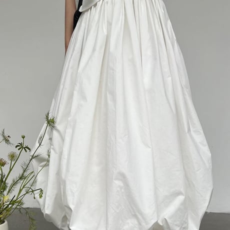 gathered high waist balloon skirt /2color　NK2697