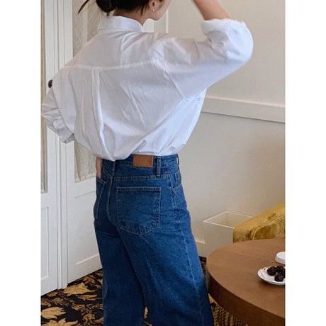 relaxed cotton long shirt /2color　NK2518