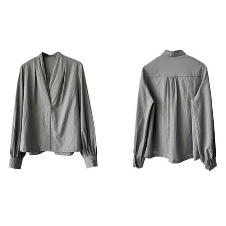 baloon sleeve v-neck blouse　NK2624