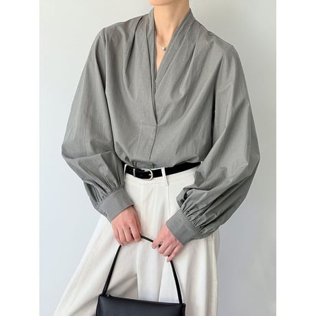 baloon sleeve v-neck blouse　NK2624
