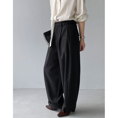 roll-up button hem tuck wide pants　NK2646