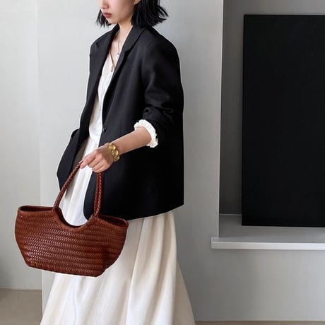 buckled apron layered jacket /2color　NK2579