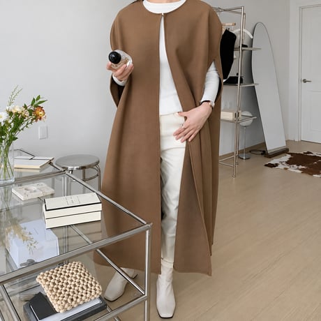 long cape gilet coat 3color/　NK2505