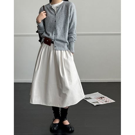 pouch belt flared skirt /3color　NK2559