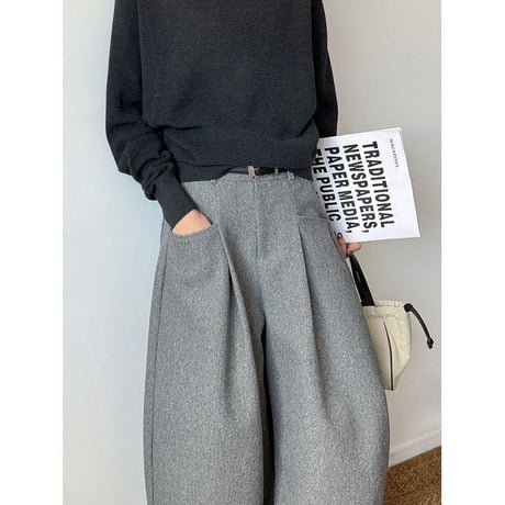 cropped tuck wide pants　NK2601