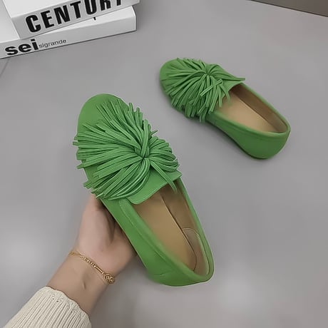 fringe tassel suede loafers /4color　NK2234
