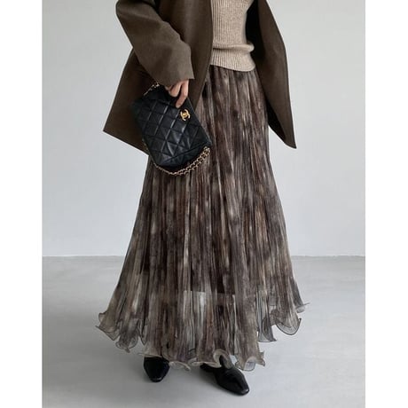 nuance sheer pleated skirt　NK2770