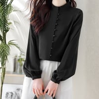 stand collar puff sleeve blouse　NK2516
