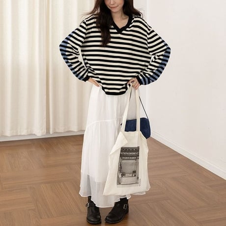 color block border pullover　NK2611