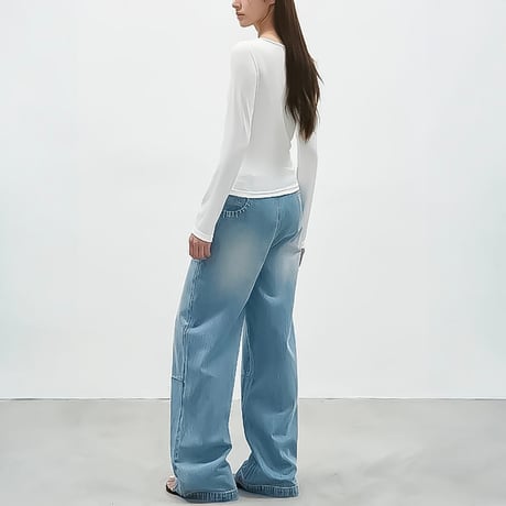 asymmetric layered long sleeve tee /2color　NK2339