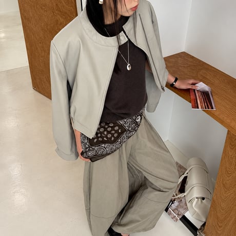 eco lether zip-up jacket　NK2570