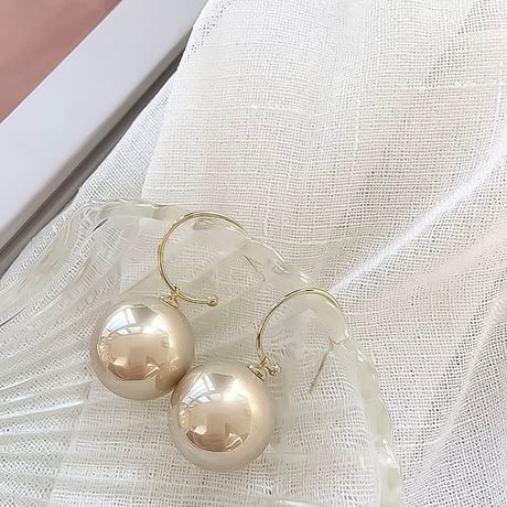 big pearl hoop earrings　NK2238