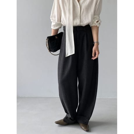 roll-up button hem tuck wide pants　NK2646