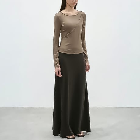 asymmetric layered long sleeve tee /2color　NK2339