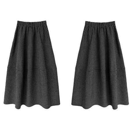 check print long skirt　NK2648