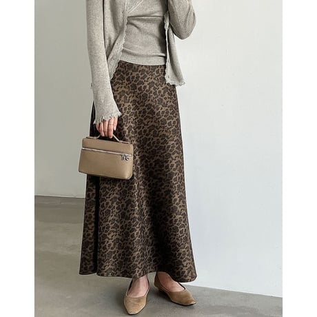leopard a-line skirt　NK2608