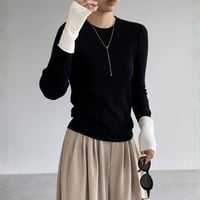 color block cuff knit top /4color　NK2766