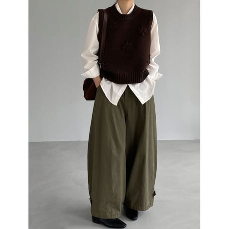 adjustable hem wide pants　NK2617