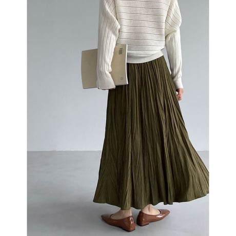 washer pleats long skirt　NK2654