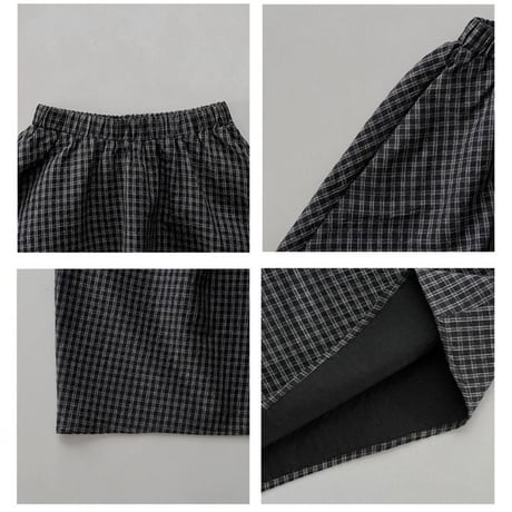 check print long skirt　NK2648