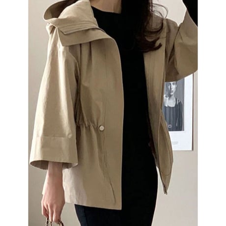hooded jacket with drawstring waist /3color　NK2667