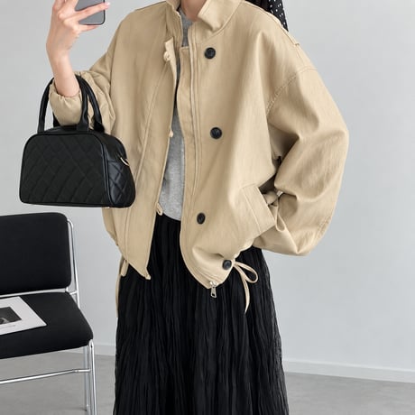 stand collar zip blouson /3color　NK2577
