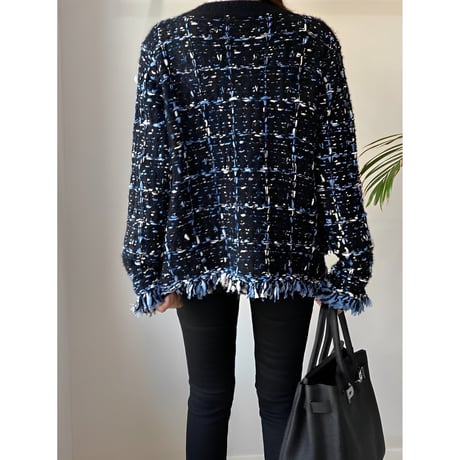 tweed knit cardigan /2color　NK2513