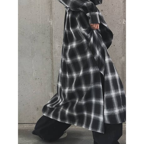 plaid shirt one piece　NK2672