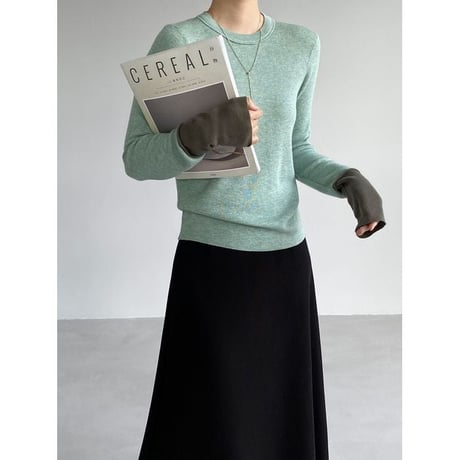 color block cuff knit top /4color　NK2766
