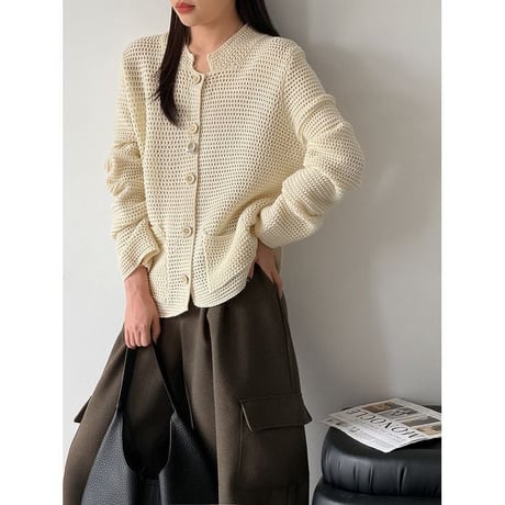 waffle knit cardigan　NK2636