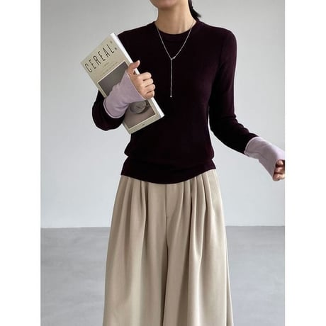 color block cuff knit top /4color　NK2766