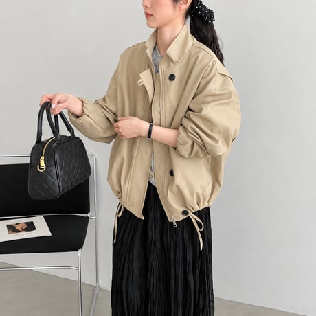 stand collar zip blouson /3color　NK2577