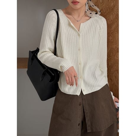 rib knit cardigan/4color　NK2662