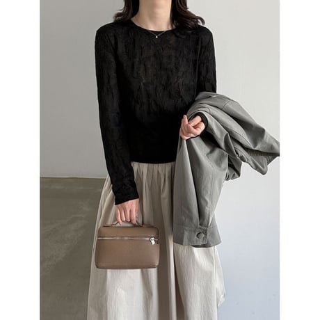 embroidered sheer top　NK2615