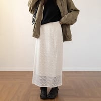 back slit textured skirt /2color　NK2590