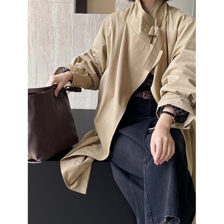 stand collar trench coat /2color　NK2578