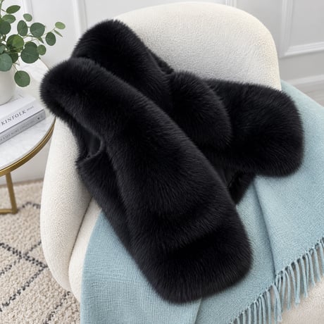 faux fur sleeveless vest /3color　NK2506